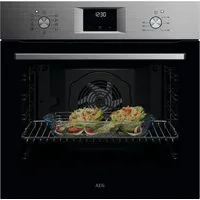 AEG Einbaubackofen 6000 OU5AB20ZSM, Aqua-Reinigungsfunktion, Heißluft: Gleichmäßiges Garen auf 3 Ebenen: ideal für Mehrblech‑Backen