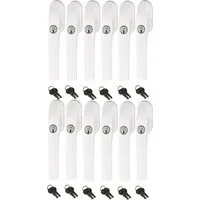 ABUS Fenstergriff Abus FG300 abschließbarer Fenstergriff weiß, silber, braun, 12er Set, abschließbar, Kindersicherung