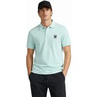Belstaff Poloshirt Herren Retro Patch Regular Comfort Fit Baumwollpiqué Gestickter Phönix-Aufnäher, Rippkragen und bündchen