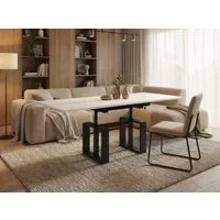 Endo-Moebel Couchtisch Empoli - ausziehbar 110-170cm und höhenverstellbar Doppellift Metall, Couch- & Esstisch, modern Design, Wohnzimmertisch, Multifunktionstisch
