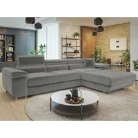MIRJAN24 Ecksofa Torezio Mini, mit Bettkasten und Schlaffunktion, Einstellbare Kopfstützen, 280x170x70-90 cm