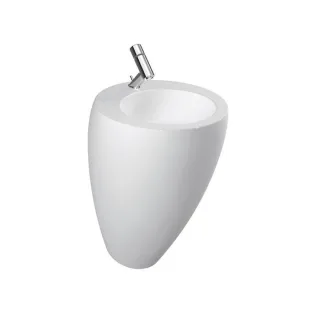 LAUFEN Alessi One Waschtisch 8119714001041 52x53cm, weiß Clean Coat, 1 Hahnloch, mit Säule