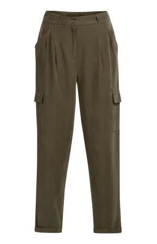 Yaya - Cargohose mit geradem Bein braun/grün - Gr. - 36