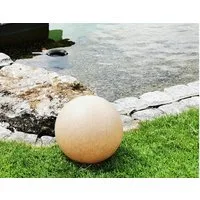 TRANGO LED Gartenleuchte, 200S Gartenkugel IP65 Kugelleuchte *SANDSTONE* mit 20cm Durchmesser & ca. 5 Meter IP44 Zuleitungskabel & E27 Fassung, Kugellampe, Gartenleuchte, Außenleuchte, Außenlampe