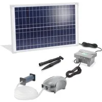 esotec Teichbelüfter 25/600 Solar Belüfterpumpen-Set 600l/h, Akku, Solarmodul 25Wp, 101876, 500 l/h, (Komplettset)