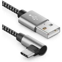 deleyCON deleyCON 1,5m USB A zu USB C Kabel USB-C Stecker 90° Gewinkelt USB-A USB-Kabel