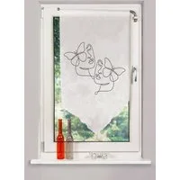 HOME WOHNIDEEN Scheibengardine SYLIA (1 St), Stangendurchzug, halbtransparent, Voile, DIGITALBEDRUCKT, VOILE, SCHAUBE