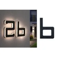 Paulmann LED Außen-Wandleuchte Solar Hausnummer, LED fest integriert, Warmweiß, LED-Modul, Hausnummern, Buchstaben wählbar, Akku wechselbar
