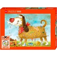 HEYE Puzzle At the Dog / Look Closely!, 1000 Puzzleteile, Made in Germany