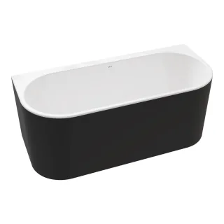 VitrA Geo Badewanne back to wall ovale Form 165 x 75 cm mit verdecktem Schwarz Matt,65410006028 65410006028