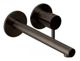 Herzbach design ix pvd Waschtisch Wandarmatur 80 gerader Auslauf 240 black, Black Steel, 21.139757.1 21.139757.1.40