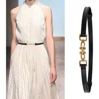 MOPUEA Ledergürtel Damengürtel, Damen Skinny Gürtel, Schwarz Ledergürtel (Damenbund Mode All Match Hose Kleid Gürtel Leder Cummerbunds, 1-St., mit Gold metallschnalle) schmaler Gürtel für Kleider, modisch, verstellbar