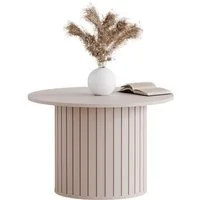 Lookway Couchtisch ELODIE – Rund, elegant & modern mit gefräster Basis (1x Couchtisch), Breite: 70 cm