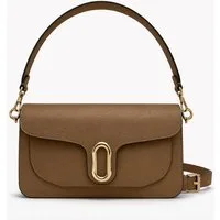 S&T Design Schultertasche Handtasche Damen Klein Umhängetasche Frauen Tasche Leder Braun (2x Schulterriemen, 1-tlg., Rechteckig), Crossbody-Tasche mit verstellbarem Riemen Leder Alltagstasche