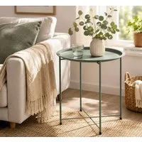 Koopman Beistelltisch Metalltisch Sofatisch Tisch 50x47cm Grün (Stück, 1-St., Packung), Ø 47cm, runde Tischplatte, Höhe 50cm, hoher Rand