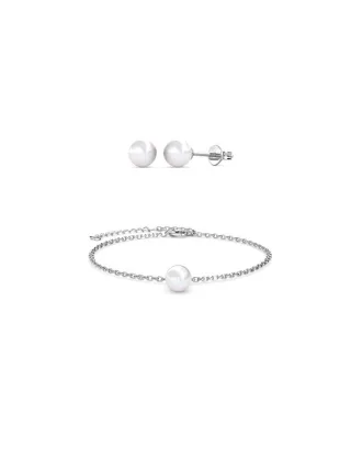 Vollmond Kristall Perlen Set - Silber und Kristall