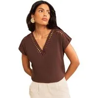 Love & Roses V-Shirt Love & Roses T-Shirt mit V-Ausschnitt, Regular (1-tlg)