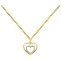 HOPLO Herzanhänger Gold Anhänger Herz Zirkonia mit Goldkette 333-8 Karat Gold 36 cm, Made in Germany