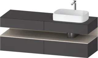 Duravit Qatego Konsolenwaschtischunterbau wandhängend Graphit Matt 1600x550x600 mm - QA4778091490010 QA4778091490010