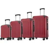YONSLY Kofferset 4er Set, Reisekoffer Trolley mit 360° Rollen ABS-Hartschalen, 4 Rollen, (4 tlg., Sicherheitsschloss Weichem Gummigriff Handgepäck S/M/L/XL), Leichtes Gepäckset Trolley 4er Koffer Set, Reisekoffer