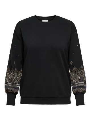ONLY CARMAKOMA - CARBROOKE L/S O-NECK SWEAT JRS Black - Gr. - 48