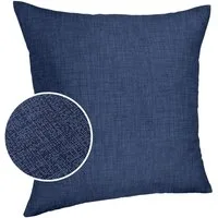 ANRO Dekokissen MrJack Kissenbezug Leinenoptik Deko Kissen Uni, Sofakissen 40x40cm ohne Füllung Jeansblau