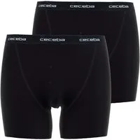 CECEBA Langer Boxer CECEBA Herren Long-Pants schwarz uni 2er Pack (2-St)