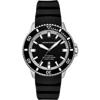 Emporio Armani Automatikuhr AR60086, Armbanduhr, Herrenuhr, Mechanische Uhr, Silikonarmband, analog, Tag