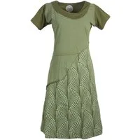 Vishes Tunikakleid Kurzarm Lagenlook Kleid Streifen Punkte Muster Boho, Elfen, Goa, Hippie Style