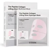 Cosrx Gesichtsmaske The Peptide Collagen Lifting Glow Hydrogel Mask – straffende Anti- Aging Gesichtsmaske mit 6 Peptiden & Kollagen – für glattere, elastischere, Haut & intensiven Glow – feuchtigkeitsspendend, beruhigend & pflegend