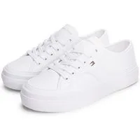 Tommy Hilfiger PLATFORM VULC SNEAKER PIPING LTR Plateausneaker Freizeitschuh, Halbschuh, Schnürschuh mit seitlichem Flaggen-Element
