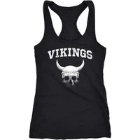 Neverless Tanktop Damen Tank-Top Wikinger-Helm Skull Totenkopf Print Aufdruck Racerback
