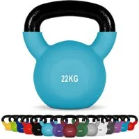 MSports® Kettlebell Kettlebell Professional Neopren 2 – 30 kg inkl. Übungsposter
