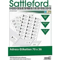 Sattleford Etiketten 600 Adressetiketten 70x36 mm selbstklebend Etiketten Internetmarke A4