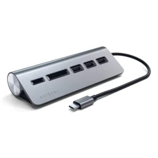 Satechi Type-C Aluminum USB Hub & Card Reader space gray