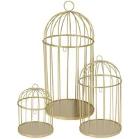 matrasa Dekoobjekt Deko Vogelkäfige im 3er Set – Metall Deko Käfig Gold Tischdeko (Set, 3-tlg), ideal für Weihnachten, Ostern, Hochzeit