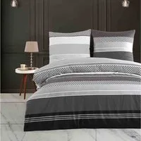Buymax Bettwäsche Zigo, Renforcé, 3 teilig, Bettbezug-Set 200x220 cm 100% Baumwolle mit Reißverschluss, Streifen