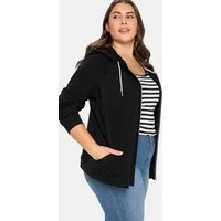 Sheego Shirtjacke Kapuzensweatjacke Langarm