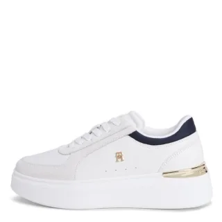 Tommy Hilfiger - Platform-Sneaker mit Satin-Hinterriemen beige - Gr. - 39