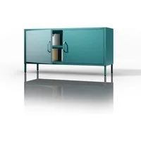 Jan Nowak TV-Schrank ROSA TV-Schrank Metall Stahl 115x60x40cm Sparkling Brilliance (Stahl 0,6mm, 1 Regal 40kg, Kabelöffnungen, Magnete Silikonpads) Beine regulierbar Kabelöffnung Wohnzimmer Büro
