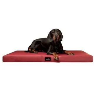 Tierlando ALICE EASY CLEAN Orthopädische Hundematratze aus Kunstleder dunkelrot 1 m, 9 cm, 80 cm