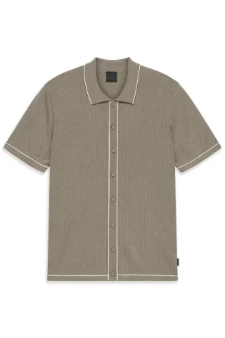 bugatti - Herren Polo 1/2 Arm beige - Gr. - M