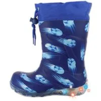 Beck Blinkender Regenstiefel  Fussball mit Warmfutter Gummistiefel (mit Blinksohle für mehr Sicherheit im Dunkeln, für warme Füße bei Nässe und Kälte) wasserdicht, sehr kuscheliges Warmfutter