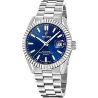 Festina Quarzuhr F20084/B, Herrenarmbanduhr Stahl/Blau mit Saphirglas