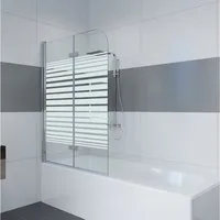 IMPTS Badewannenaufsatz Duschwand für Badewanne Faltwand Duschtrennwand, Glas Alu, (2 tlg., 2 TLG), Duschabtrennung für Badewanne