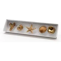 Kaemingk Dekofigur Muschel Schnecke Koralle Seestern Poly gold 5er Set