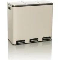 hjh OFFICE Mülleimer Clean 9 Abfalleimer, Mülltrennsystem Küche mit 3 Fächern, Abfalleimer 3 x 18L (54 Liter)