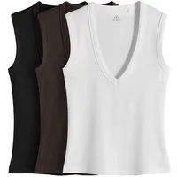 The Set Trägertop The Set Gerippte Trägertops, 3er-Pack (3-tlg)