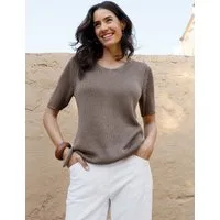 Witt Strickpullover Kurzarm-Pullover Kurzarm Jersey, Bändchengarn