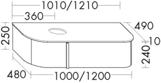 Burgbad WTU Lavo 2.0 T. 250x1010x495 Rauchgrün Softmatt, SFZX101LF6794 SFZX101LF6794